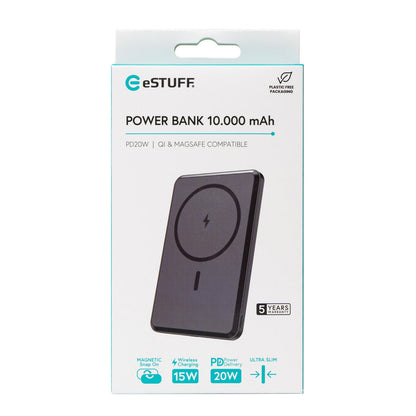 eSTUFF ES641101 power bank 10000 mAh Wireless charging Black