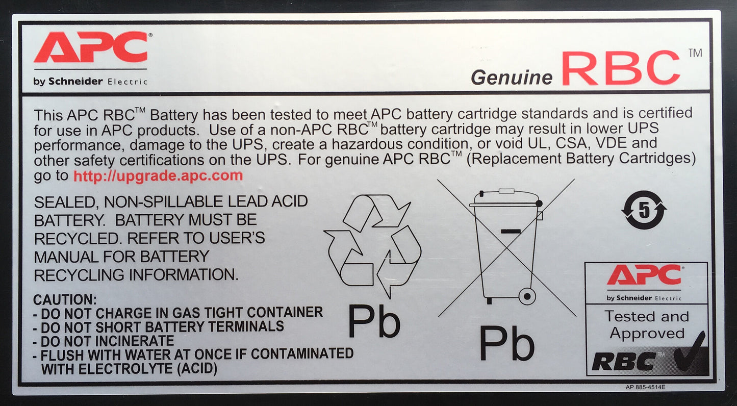 APC Battery Replacement Cartridge RBC12 (OEM)