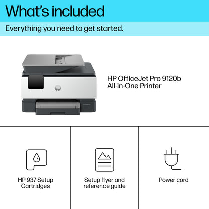 HP OfficeJet Pro 9120b Wireless All-in-One Color Printer, Two-sided printing; Copier, Scanner