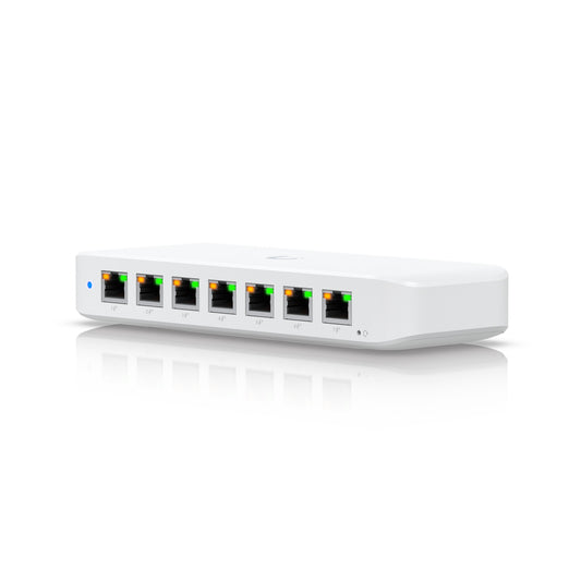 Ubiquiti Ultra 210 W network switch, Managed, 8-port, Power over Ethernet (PoE), white