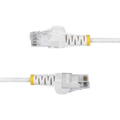 StarTech.com 2m White Slim CAT6 Ethernet Cable, Snagless, 100W PoE, UTP, LSZH, 28AWG Pure Bare Copper Wire, Slim RJ45 Network Patch Cord w/Strain Reliefs, Individually Tested