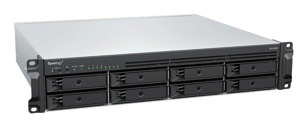 Synology RackStation RS1226RP+ NAS/storage server Rack (2U) AMD Ryzen V1500B 4 GB DDR4 0 TB Synology DSM Black