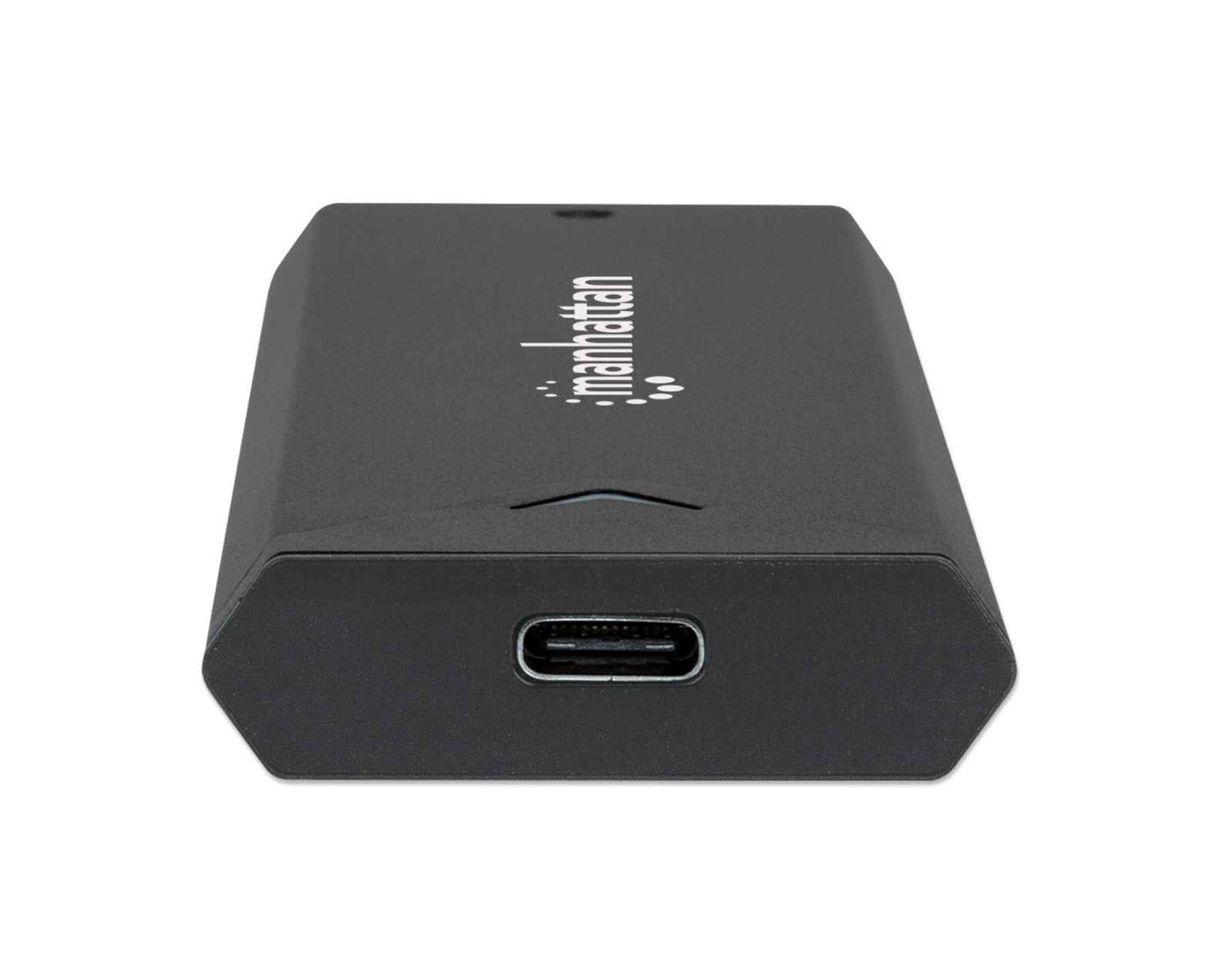 Manhattan M.2 NVMe SSD Enclosure, USB-C Female Connection, 10 Gbps (USB 3.2 Gen2 aka USB 3.1), UASP-compliant, SuperSpeed+ USB, Aluminum, Black, Three Year Warranty, Box