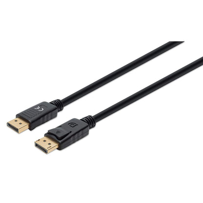 Manhattan DisplayPort 1.4 Cable, 8K@60hz, 3m, Suitable for ALL 8K, 4K & 1080p/HD uses - when upgrading now or have it ready for when you need it, PVC Cable, Male to Male, With Latches, Fully Shielded, Black, Lifetime Warranty, Equivalent to DP14MM3M