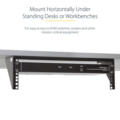StarTech.com 3U 19” Wall Mount Vertical Rack Bracket, Wall Mount Patch Panel Bracket for Data/AV/IT/Computer Equipment, 3U Rack for Cabinet or Server Room, Supports 150lb (68kg) Capacity