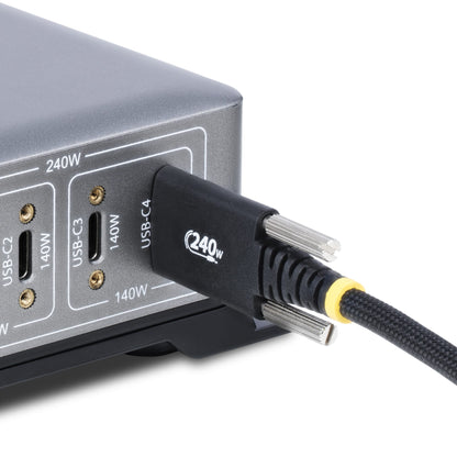 StarTech.com 10ft (3m) USB-C Charging Cable, Durable and Ultra-Flexible, Side Screw Locking, 240W (5A) PD EPR, USB 2.0 Laptop Charger Cable, USB-IF Certified, Rugged USB-C Charging Cord