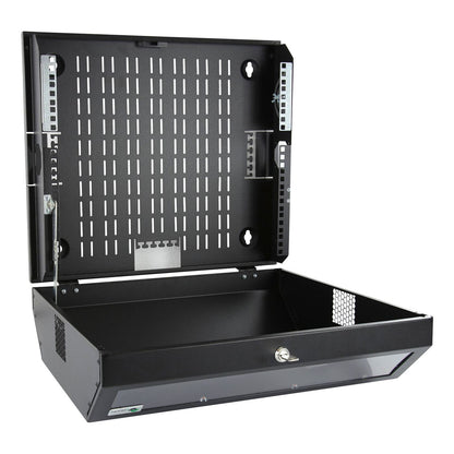 Lanview RWSLMBL rack cabinet 8U Wall mounted rack Black