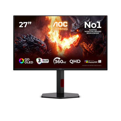 AOC G4 Q27G4SDR computer monitor 67.3 cm (26.5") 2560 x 1440 pixels Quad HD QD-OLED Black, Red