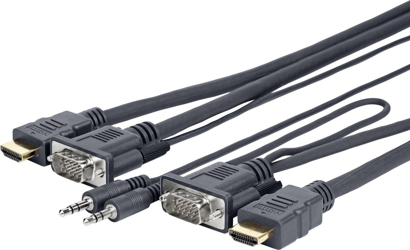 Vivolink PROVGAHDMIFLY5 video cable adapter 4 m VGA (D-Sub) + 3.5mm Black