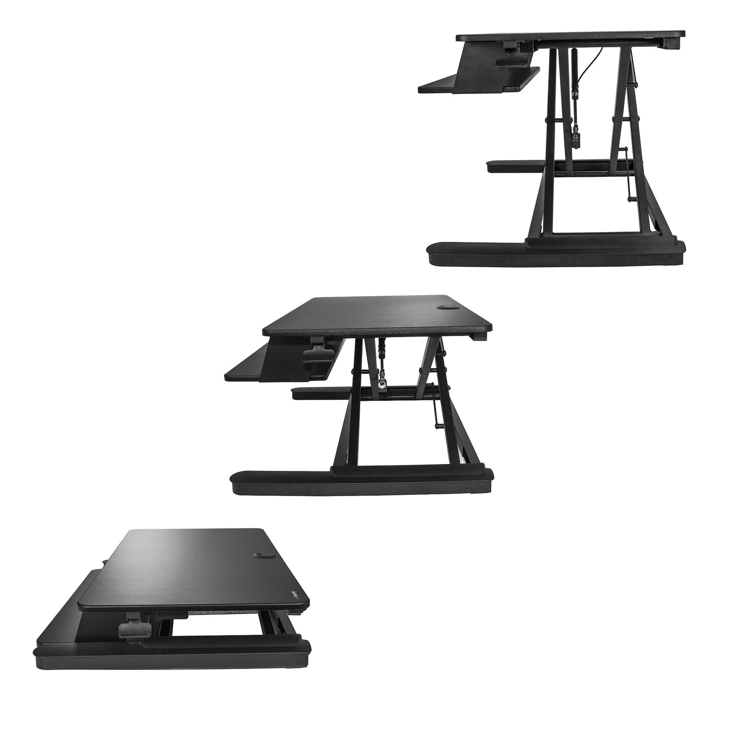 StarTech.com Sit Stand Desk Converter with Keyboard Tray - Large 35” x 21" Surface - Height Adjustable Ergonomic Desktop/Tabletop Standing Workstation - Holds 2 Monitors - Pre-Assembled