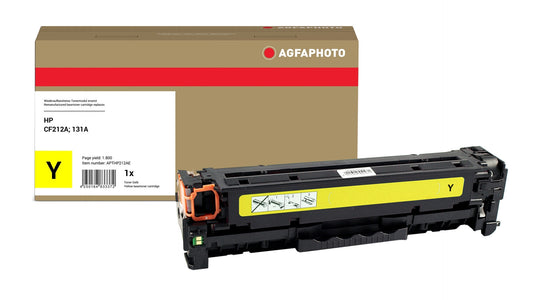 AgfaPhoto Compatible Toner Cartridge, Yellow, Replacement for HP CF212A, 131A, 1800 Pages