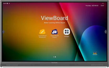 Viewsonic IFP7552-2F interactive whiteboard 190.5 cm (75") 3840 x 2160 pixels Touchscreen Black HDMI