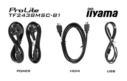 iiyama TF2438MSC-B1 computer monitor 60.5 cm (23.8") 1920 x 1080 pixels Full HD LED Touchscreen Black