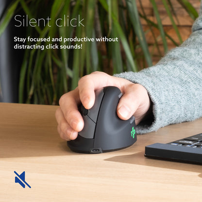 R-Go Tools Ergonomic mouse R-Go HE Break with break software, large (hand size ≥ 185 mm), right-handed, Bluetooth, black