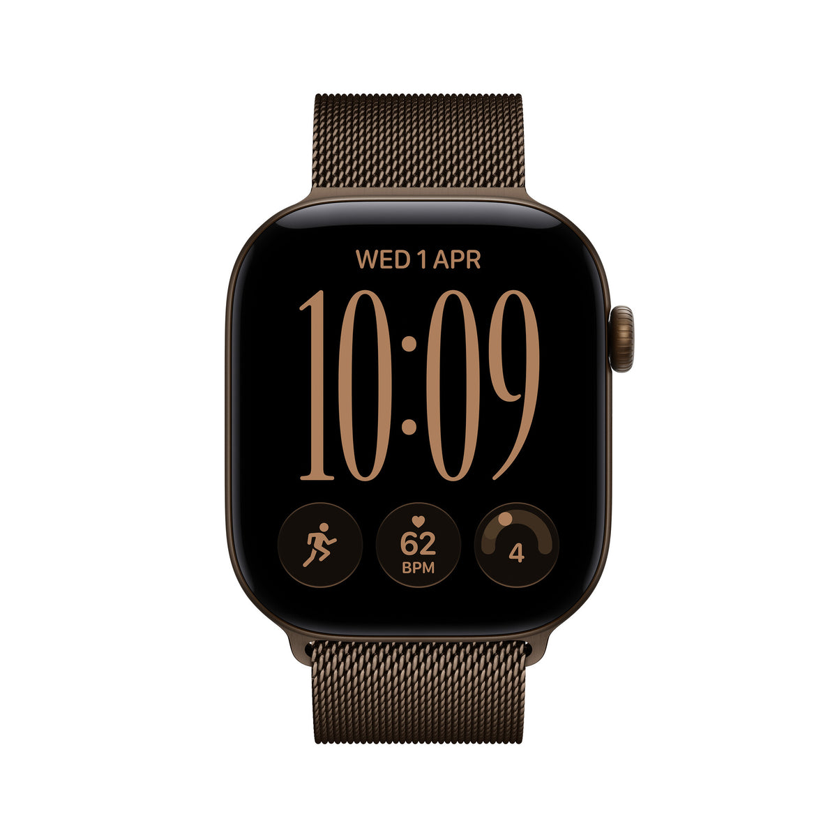 Apple Watch Series 12 GPS + Cellular 42mm Dark Bronze Aluminium Case with Dark Bronze Milanese Loop