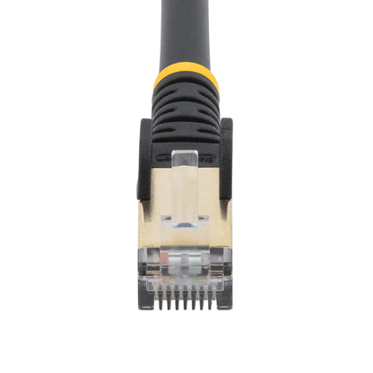 StarTech.com 7,5m CAT6a Ethernet Cable - 10 Gigabit Shielded Snagless RJ45 100W PoE Patch Cord - 10GbE STP Network Cable w/Strain Relief - Black Individually Tested/Wiring is UL Certified/TIA