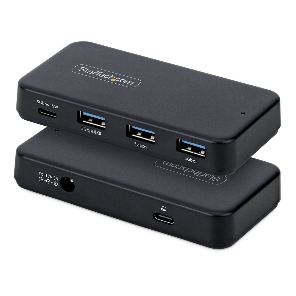 StarTech.com 4-Port USB-C and USB-A Hub, 5Gbps, Self-Powered, 2-in-1 USB-C and USB-A Host Cable, 1x USB-C and 3x USB-A (1x BC 1.2), 36W Power Adapter Included