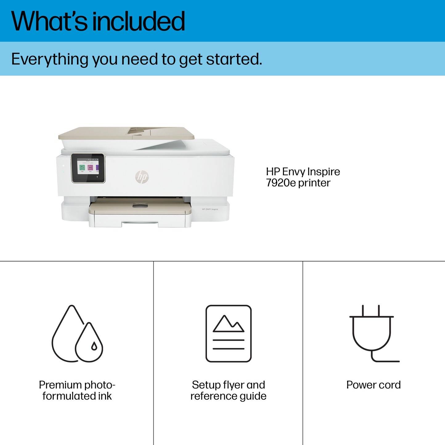 HP ENVY Inspire 7920e Wireless All-in-One Color Printer, Instant Ink; Copier, Scanner