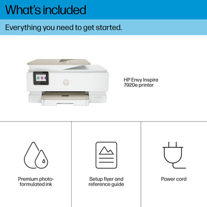 HP ENVY Inspire 7920e Wireless All-in-One Color Printer, Instant Ink; Copier, Scanner