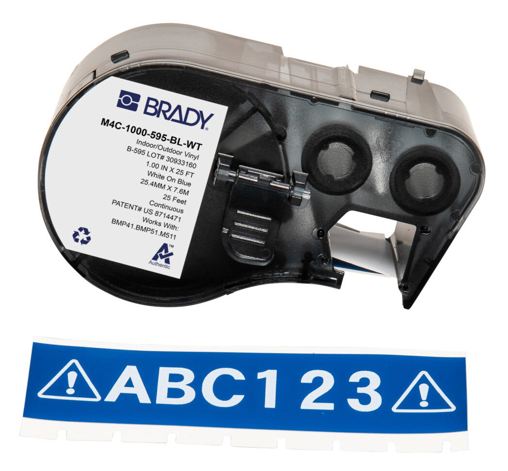 Brady M4C-1000-595-BL-WT printer label Blue, White Self-adhesive printer label