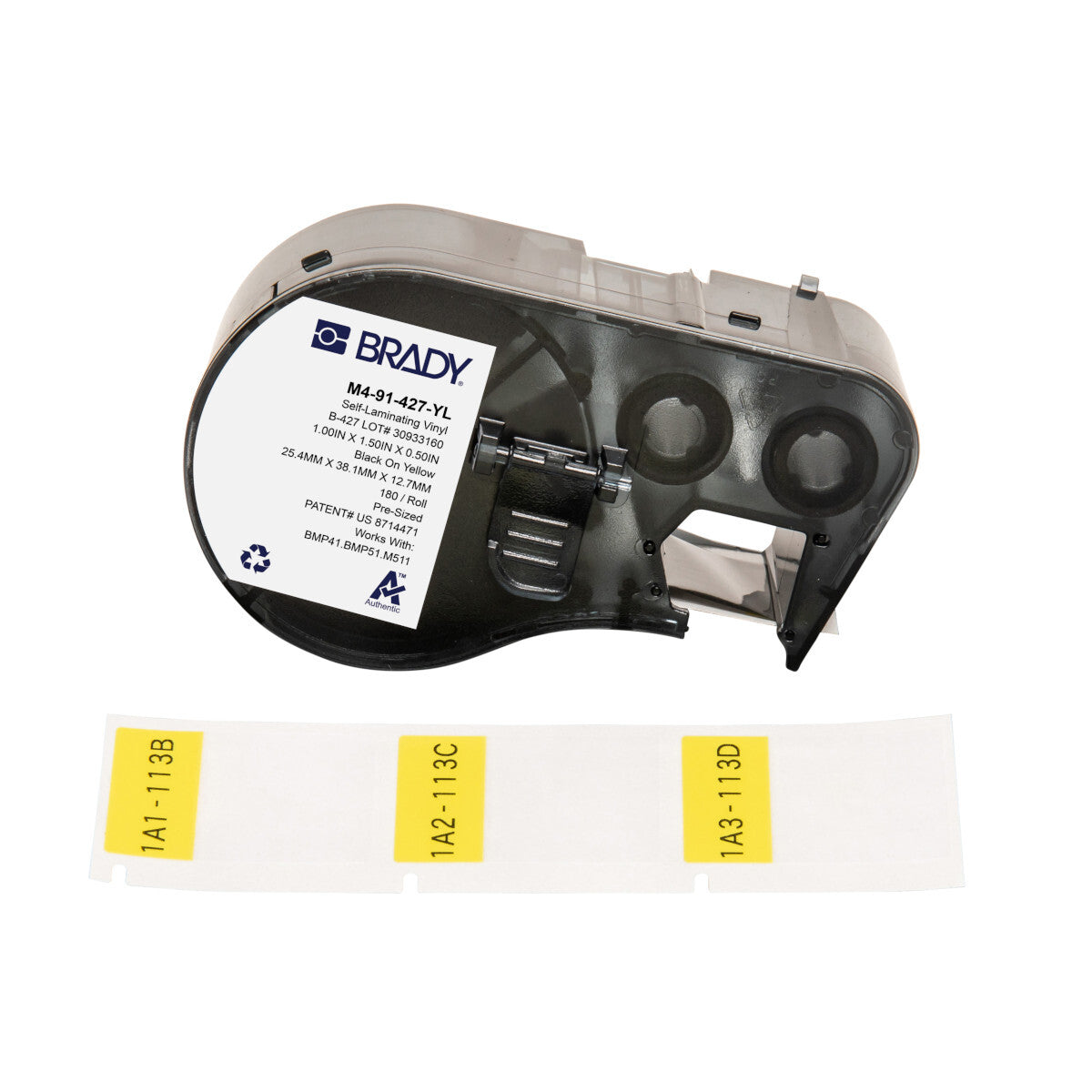 Brady M4-91-427-YL printer label Black, Yellow Self-adhesive printer label