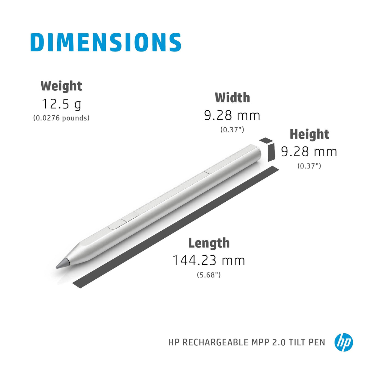 HP Rechargeable MPP 2.0 Tilt Pen (Black)