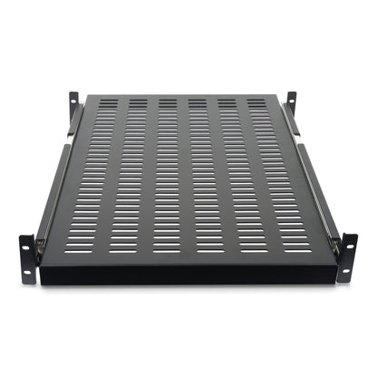 StarTech.com 2U Sliding Server Rack Mount Shelf - 20 to 30in Adjustable Mounting Depth - Vented - 50lb - Heavy Duty Universal 19” Rack Shelf for Equipment Rack - 24in Deep