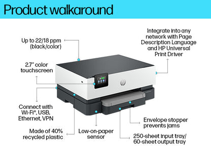 HP OfficeJet Pro 9110b Wireless Color Printer, Two-sided printing