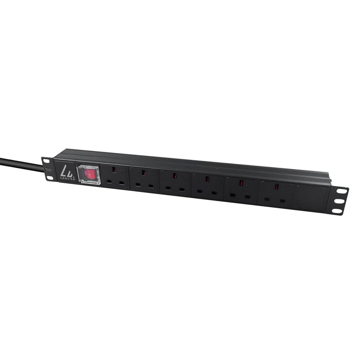 Lanview LVR-3MUK-SW-UK6 power distribution unit (PDU) 6 AC outlet(s) 1U Black