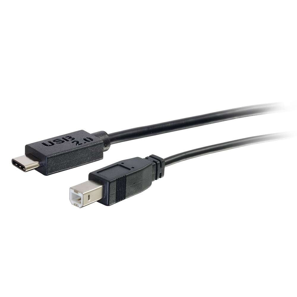 C2G 3ft (0.9m) USB 2.0 USB-C to USB-B Cable M/M - Black