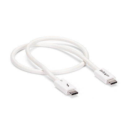 StarTech.com Thunderbolt 3 Cable - 40Gbps - 0.5m - White - Thunderbolt, USB, and DisplayPort Compatible