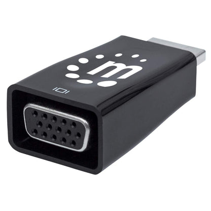 Manhattan HDMI to VGA Converter with Audio, 1080p, Male to Female, Optional Micro-USB Power Input, Black, Three-Year Warranty, Similar Function to HD2VGAA2