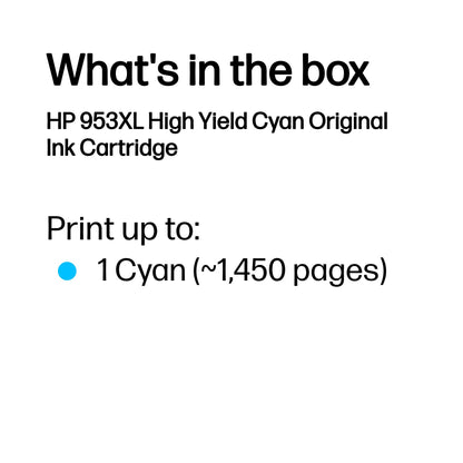 HP 953XL High Yield Cyan Original Ink Cartridge
