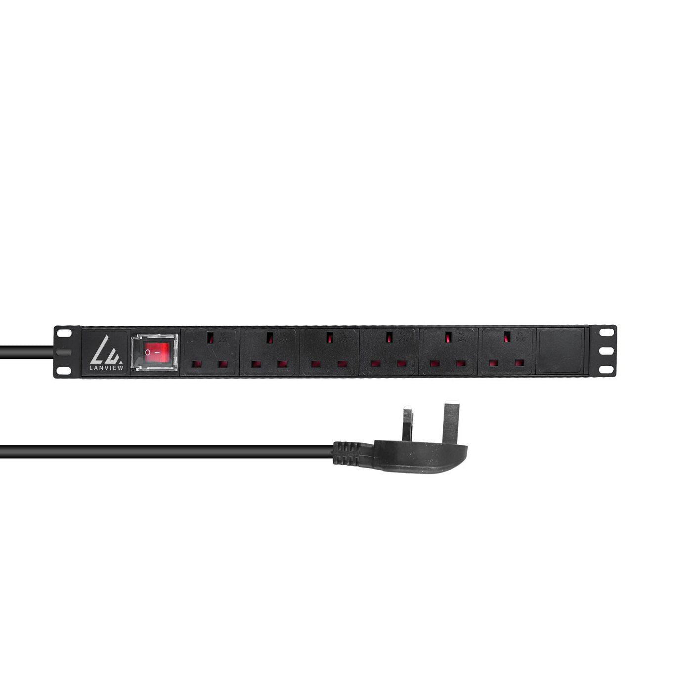 Lanview LVR-3MUK-SW-UK6 power distribution unit (PDU) 6 AC outlet(s) 1U Black
