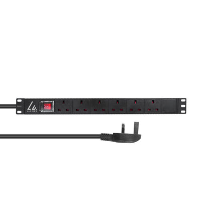 Lanview LVR-3MUK-SW-UK6 power distribution unit (PDU) 6 AC outlet(s) 1U Black