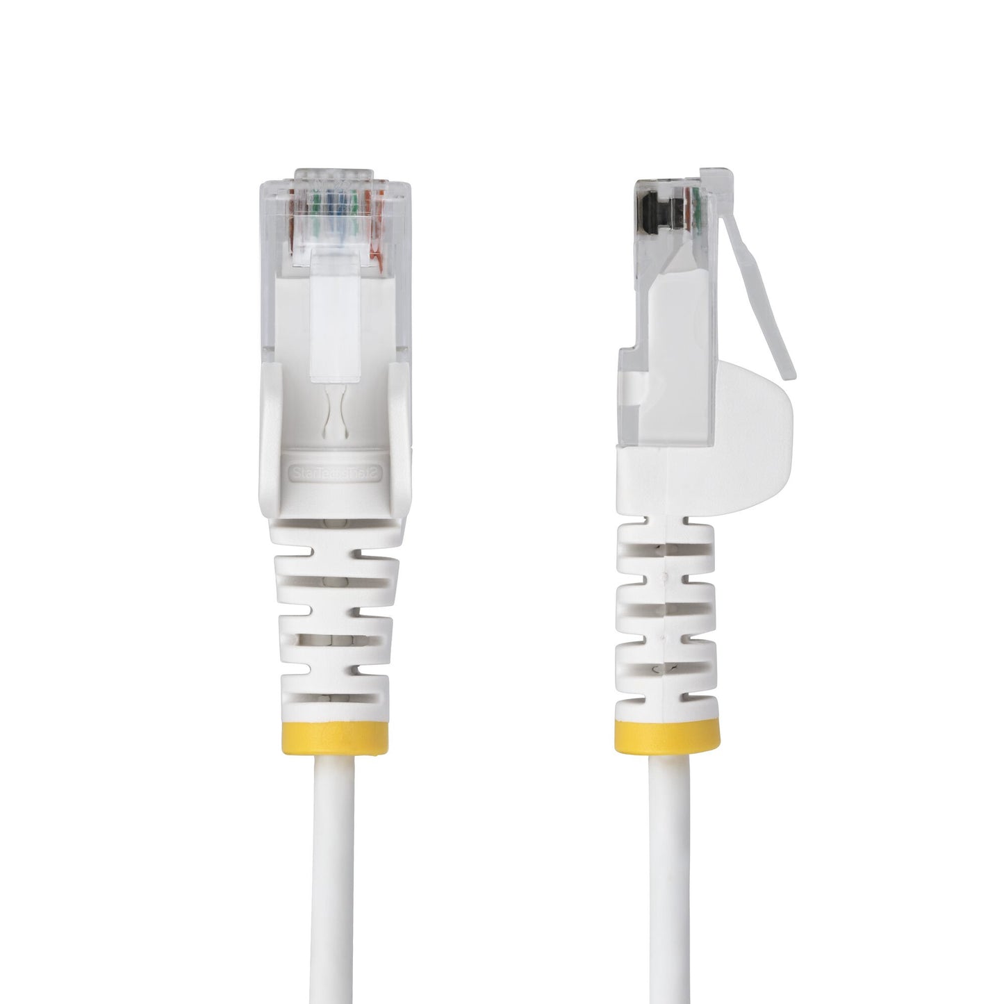 StarTech.com 25cm White Slim CAT6 Ethernet Cable, Snagless, 100W PoE, UTP, LSZH, 28AWG Pure Bare Copper Wire, Slim RJ45 Network Patch Cord w/Strain Reliefs, Individually Tested