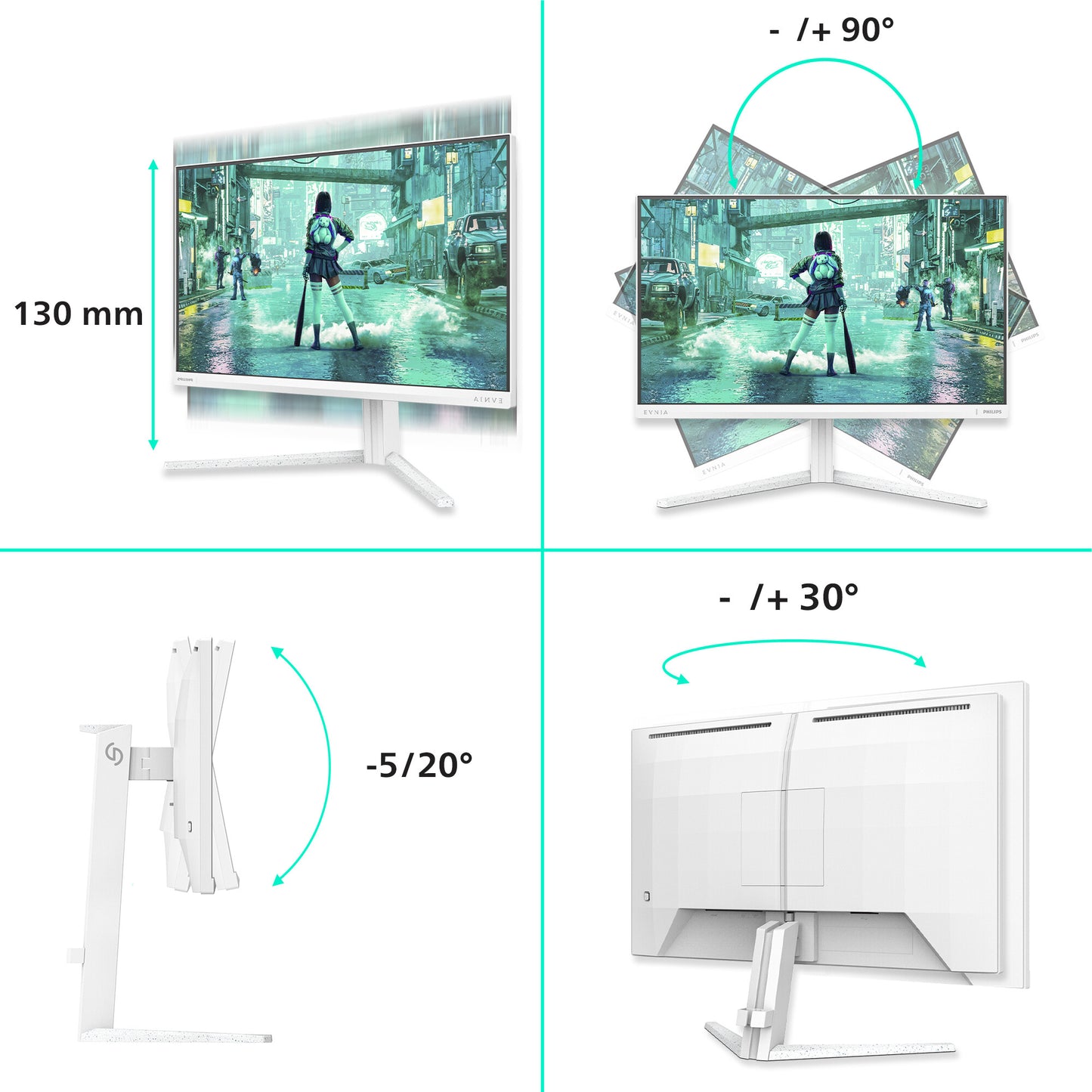 Philips Evnia 3000 24M2N3201P/00 computer monitor 60.5 cm (23.8") 1920 x 1080 pixels Full HD LCD White