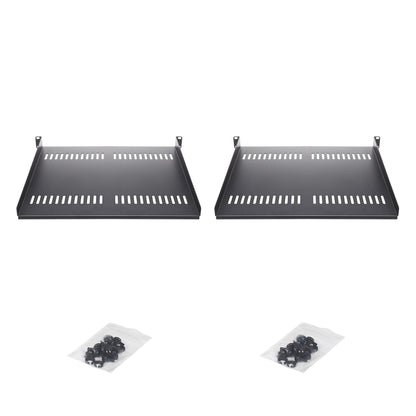 StarTech.com 2-Pack 1U Server Rack Shelf, Vented Universal Rack Mount Cantilever Shelf, For 19" Rack/Cabinet, Heavy-Duty Steel, 44lb/20kg Capacity, 16" Deep Tray