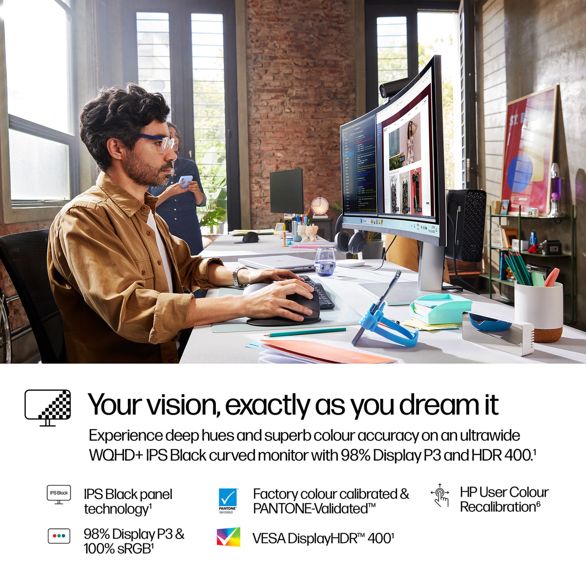 HP Series 7 Pro 37.5 inch WQHD+ Thunderbolt 4 Monitor - 738pu PVC Free