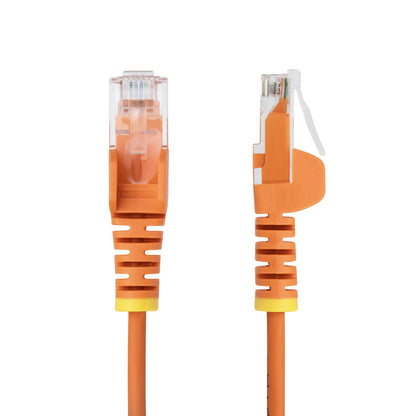 StarTech.com 2m Orange Slim CAT6 Ethernet Cable, Snagless, 100W PoE, UTP, LSZH, 28AWG Pure Bare Copper Wire, Slim RJ45 Network Patch Cord w/Strain Reliefs, Individually Tested