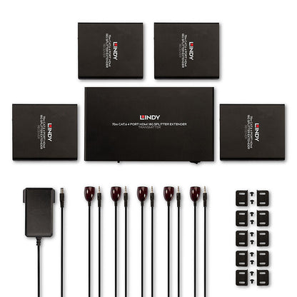 Lindy 70m Cat.6 4 Port HDMI 4K60 Splitter Extender