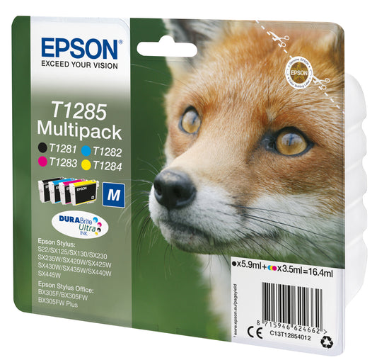 Epson Fox T1285 DURABrite Ultra Multipack 4-colours ink cartridge, black, cyan, magenta and yellow