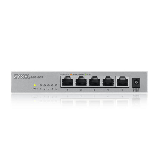 Zyxel XMG-105 network switch, Unmanaged, 5-port, grey