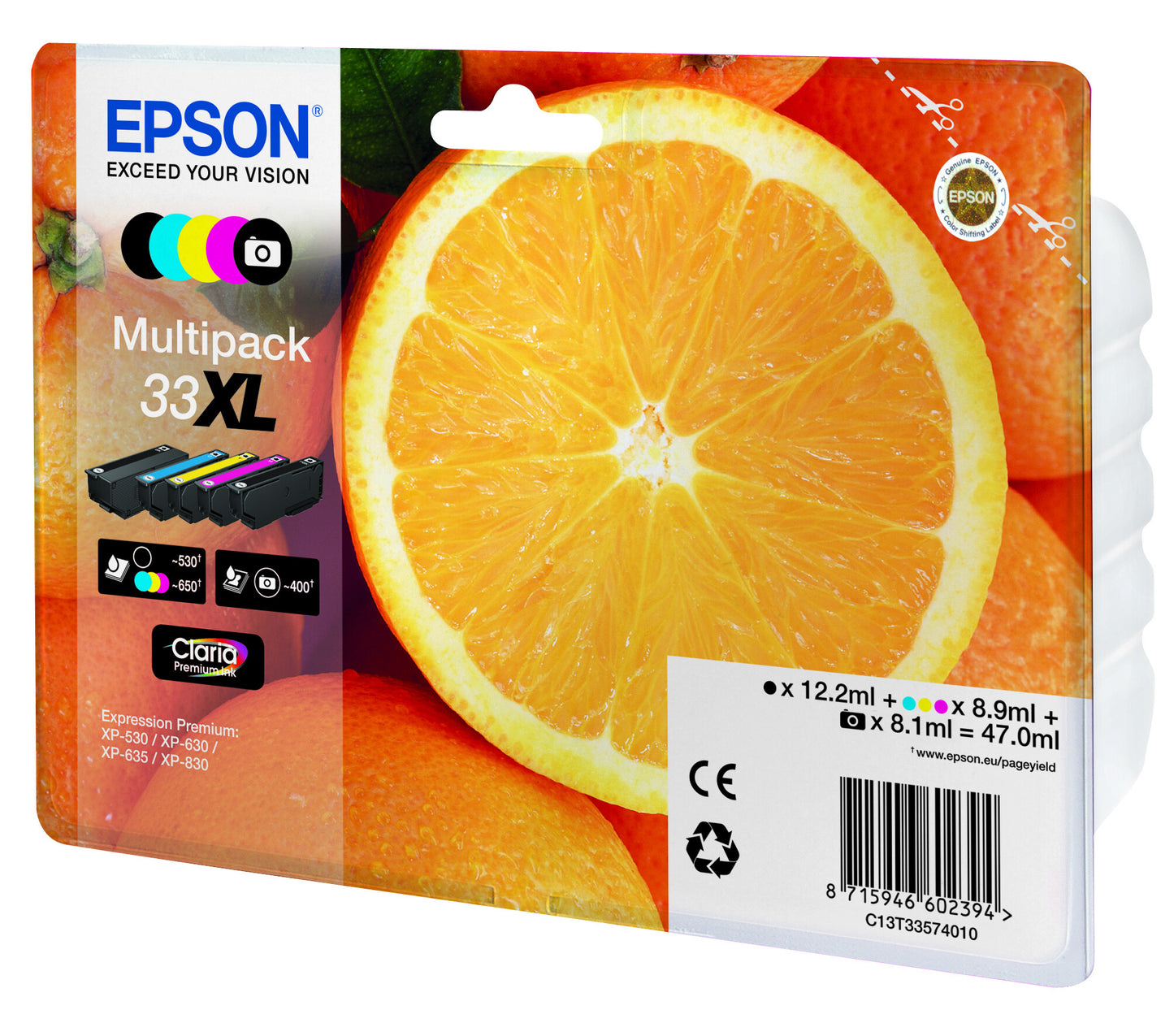 Epson Oranges 33XL Claria Premium Multipack 5-colours Ink