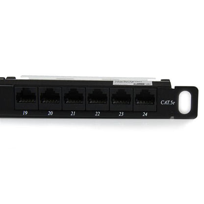 StarTech.com 24 Port 0.5U Cat5e Patch Panel - RJ45 Ethernet Rackmount Cat 5e 110 Patch Panel