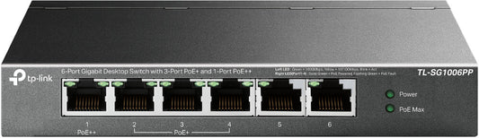 TP-Link 6-Port Gigabit Desktop Switch with 3-Port PoE+ and 1-Port PoE++, Unmanaged