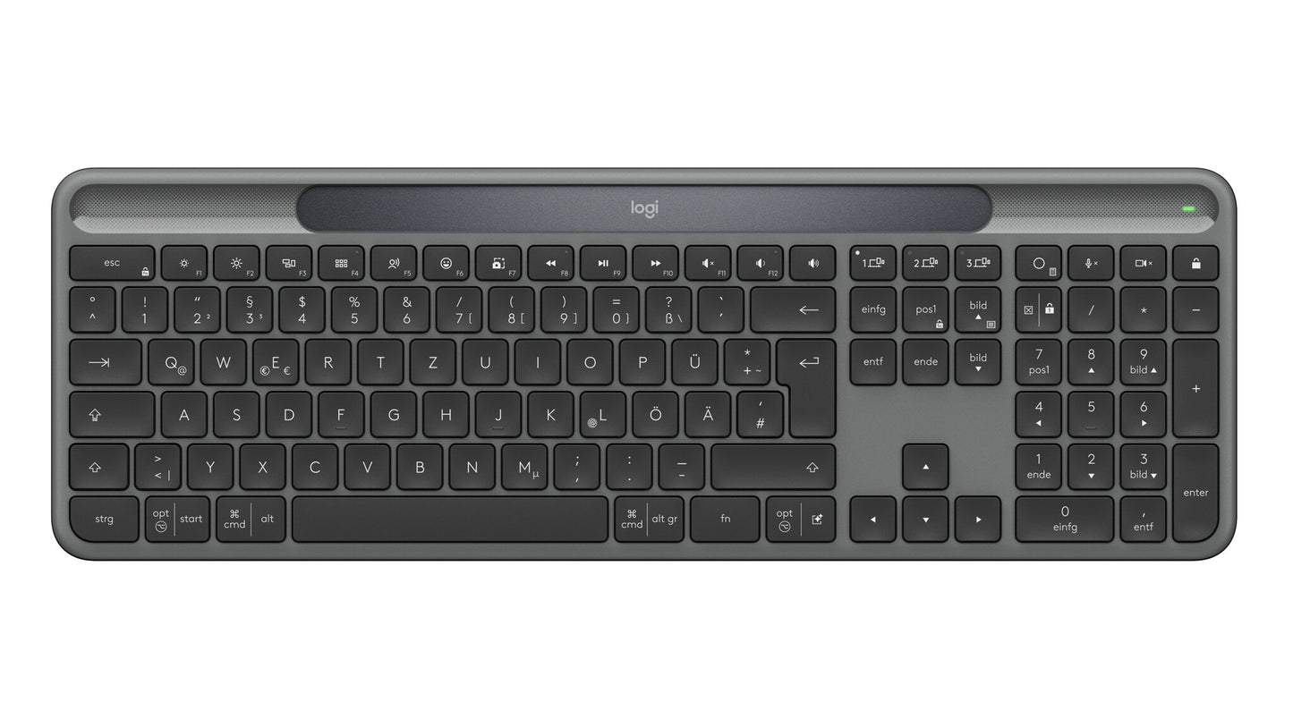 Logitech Signature Slim Solar + K980 keyboard Universal RF Wireless + Bluetooth QWERTZ German Graphite