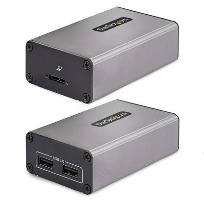 StarTech.com 2-Port USB 3.0 Extender over OM3 Multimode Fiber - LC/LC - 2x 5Gbps USB-A Hub - 350m (1150ft) Range - Durable USB Fiber Optic Extender - Optical USB Extender - TAA