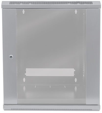 Intellinet Network Cabinet, Wall Mount (Standard), 9U, Usable Depth 260mm/Width 510mm, Grey, Flatpack, Max 60kg, Metal & Glass Door, Back Panel, Removeable Sides, Suitable also for use on desk or floor, 19", Parts for wall install (eg screws/rawl plugs) n