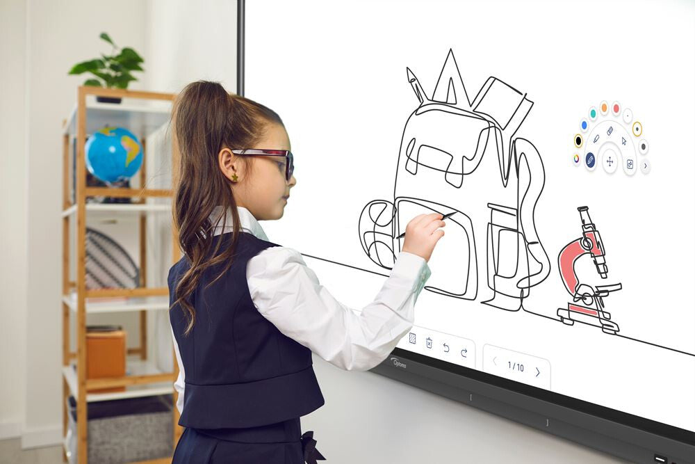 Optoma 5752RK+ Interactive flat panel 190.5 cm (75") LED 400 cd/m² 4K Ultra HD Black Touchscreen Built-in processor Android 11